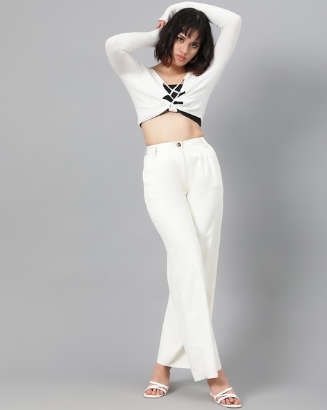 Buy White Trousers & Pants for Women by KOTTY Online