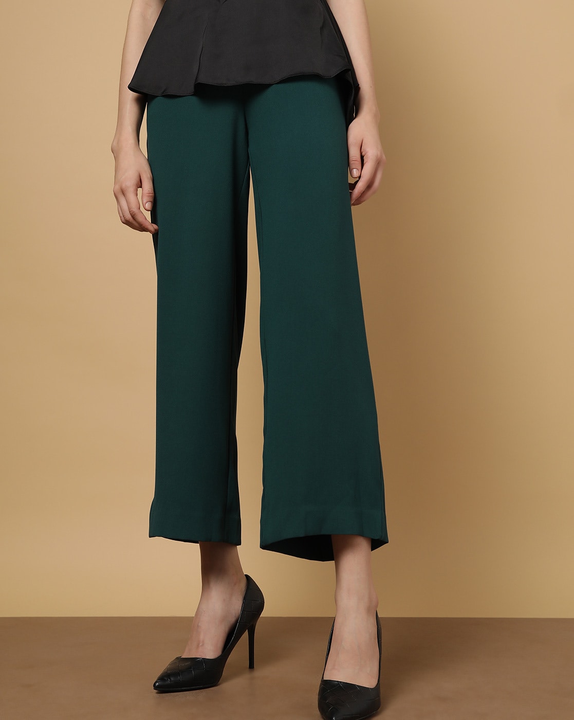 Buy Vero Moda Green Palazzo Trousers  Palazzos for Women 1051640  Myntra