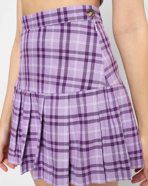 Mini pleated skirt purple hotsell