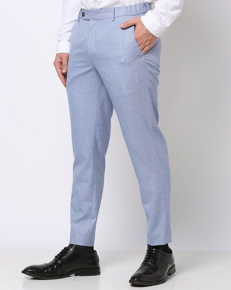 Wells Blue Tweed Slim Fit Trousers - EsquireFormalWear