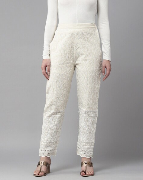 Embroidered Pants with Insert Pockets Price in India