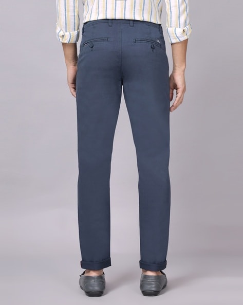 Buy Navy Blue Trousers & Pants for Men by JOHN PLAYERS SELECT