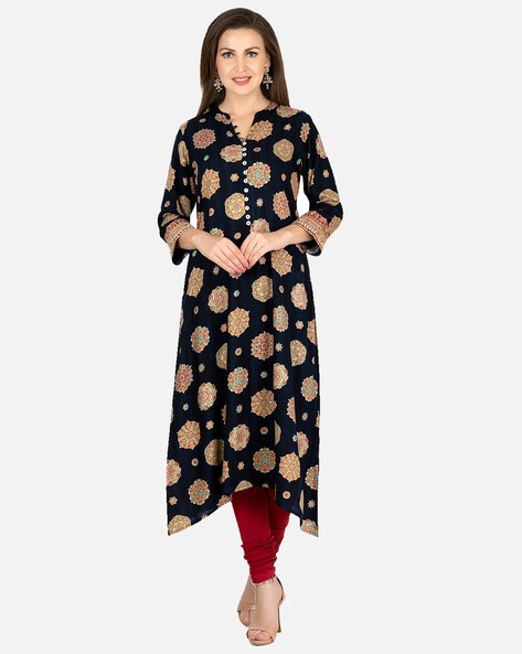 Buy online Block Print A-line Kurti from Kurta Kurtis for Women by Jaipur  Kurti for ₹779 at 40% off | 2024 Limeroad.com