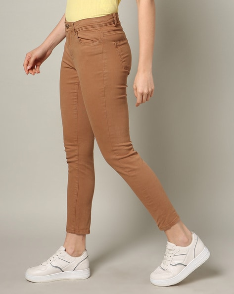 Buy Van Heusen Blue Regular Fit Cropped Pants for Women Online @ Tata CLiQ