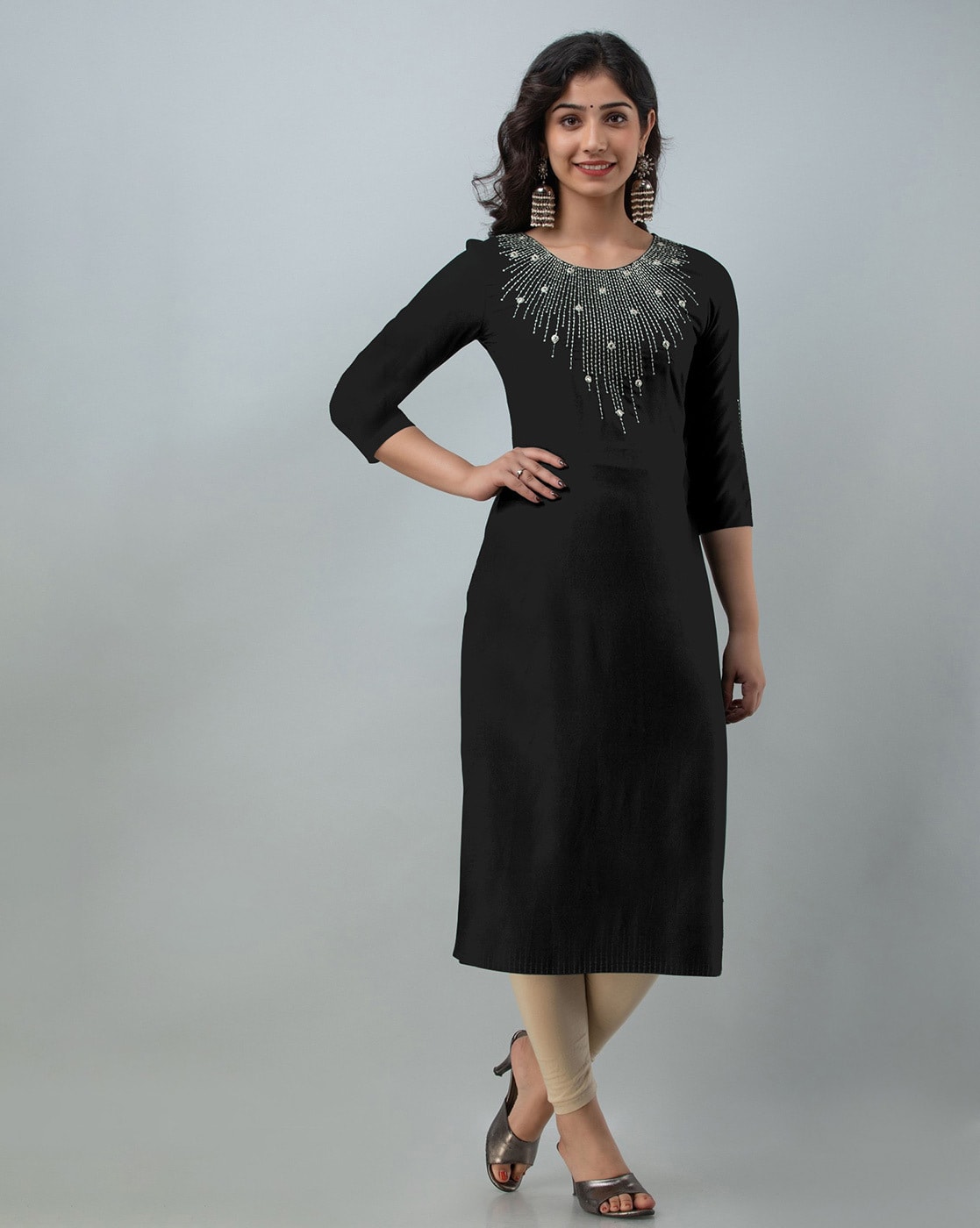 Black kurti neck clearance designs