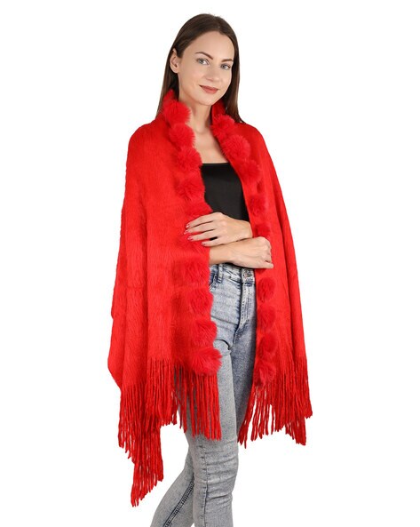 Red on sale fur stole