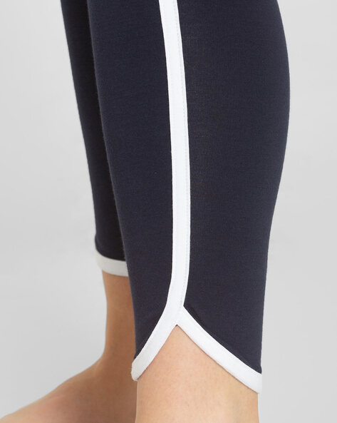 AW73 Super Combed Cotton Elastane Stretch Leggings with Coin Pocket and  Contrast Side Piping