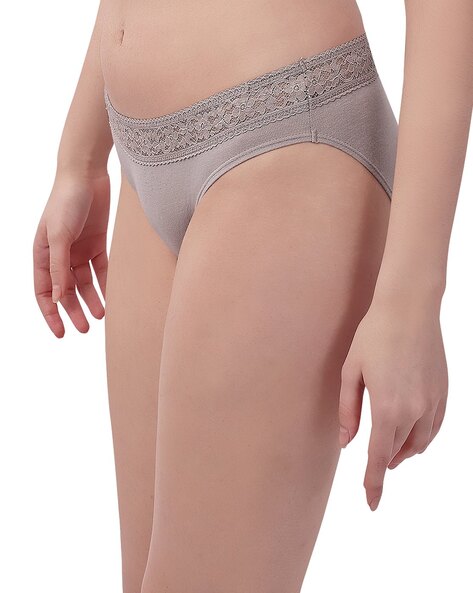 Pack of 2 Briefs with Lace Waistband