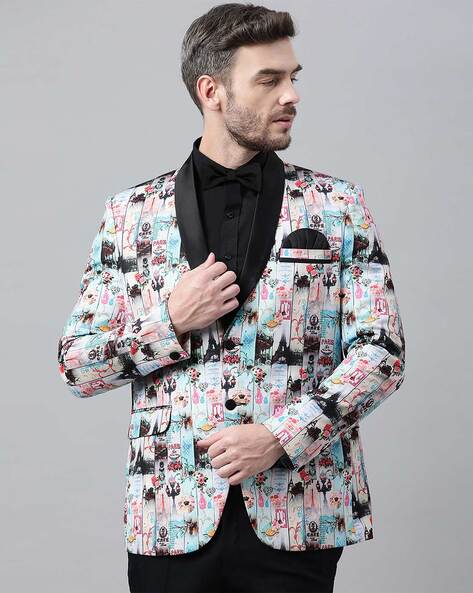 CLOUDSTYLE Men Floral Print Single Button Blazer & Suit Pants Set | SHEIN  USA
