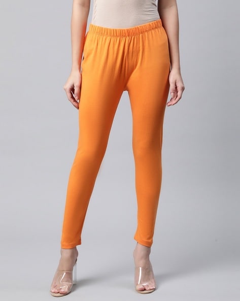 Buy PREEGO Women Orange & Rani Pink Ankle Length Solid Leggings Pack Of 2  Online at Best Prices in India - JioMart.
