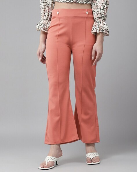 Flared Pants with Elasticated Waistband Price in India