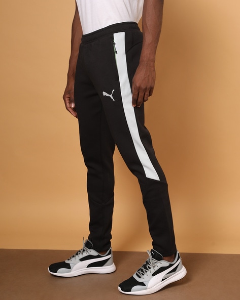 Track pants hot sale black white