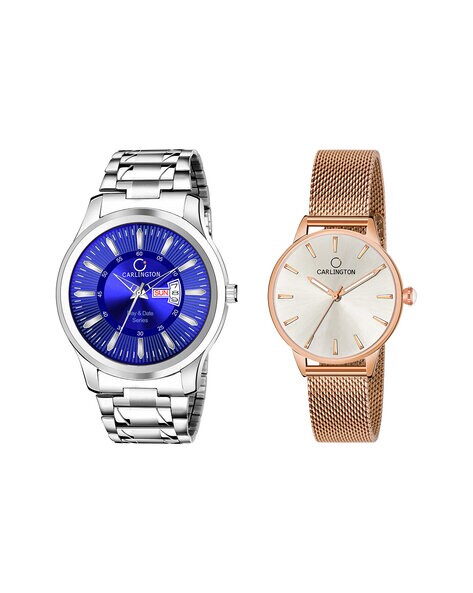 Order DW White Gold Dial With Black Strap Couple Watch Online From BRANDS  RUSH,Mumbai