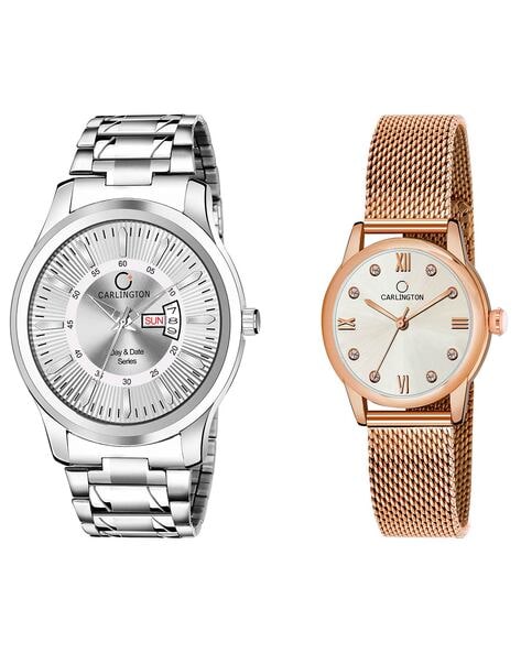 MASTOP Couple Watches Swiss Brand Golden Watch Men Women Stainless Steel  Waterproof Quartz Watch, Two tone/white, Quartz Watch : Buy Online at Best  Price in KSA - Souq is now Amazon.sa: Fashion