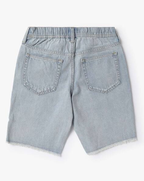 Light Blue Ripped Pockets Denim Shorts -SheIn | Denim shorts, Denim shorts  women, Destroyed denim shorts
