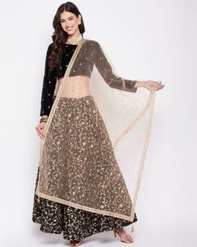 clora creation Embellished Net Dupatta with Lace Border-picture-7