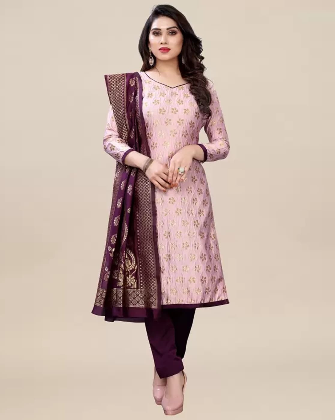 Buy Purple Dress Material for Women by MORLY Online