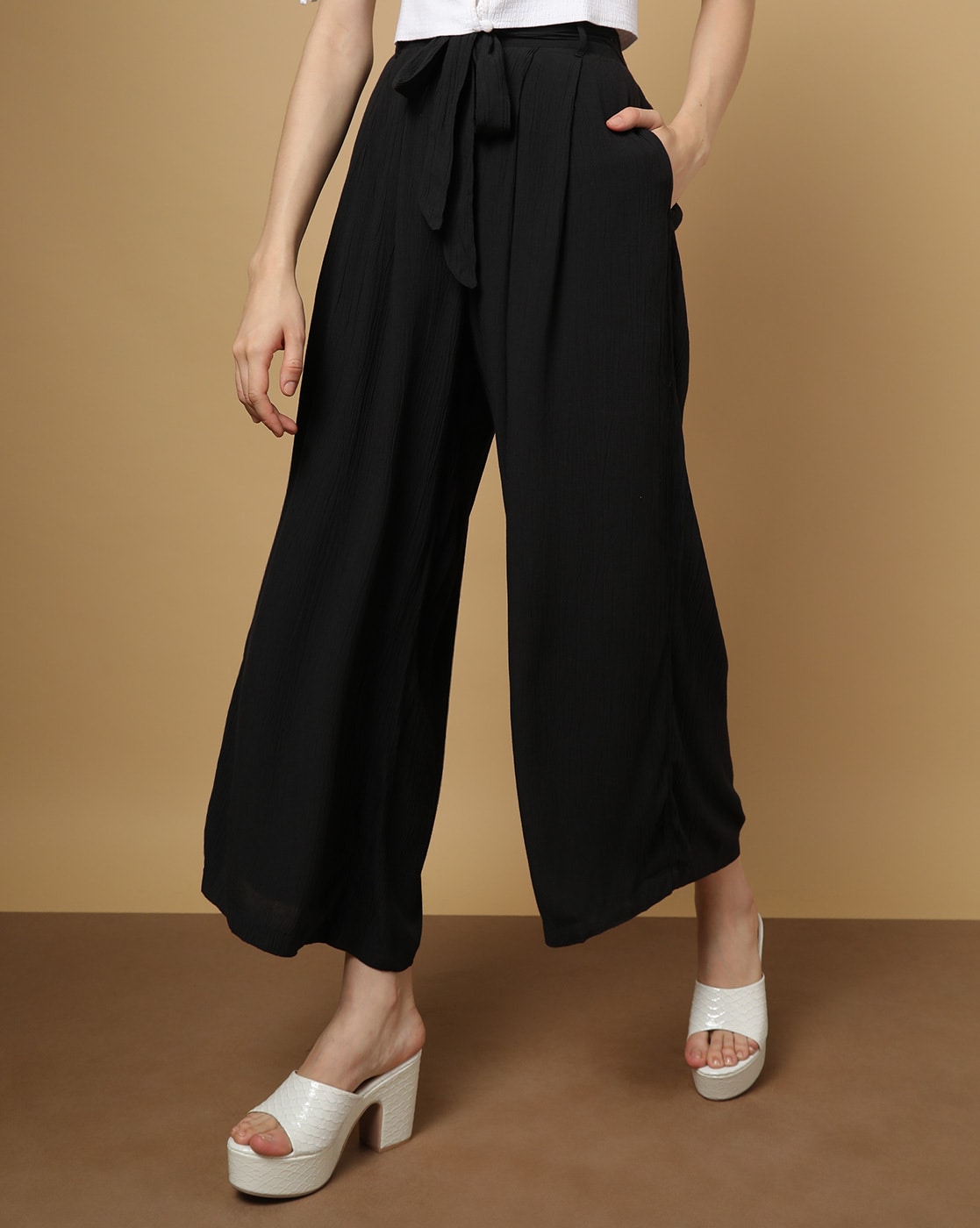 Plain Casual Wear Palazzo Pants, 200 Gsm at Rs 350 in Surat | ID:  22034011662