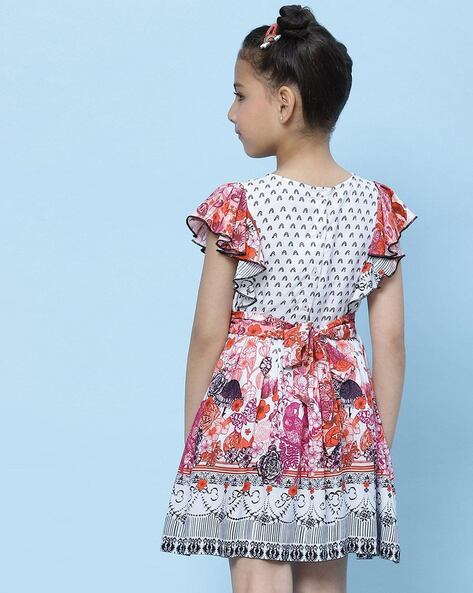 Buy Biba Girls Yellow Floral Print Dress for Girls Clothing Online @ Tata  CLiQ