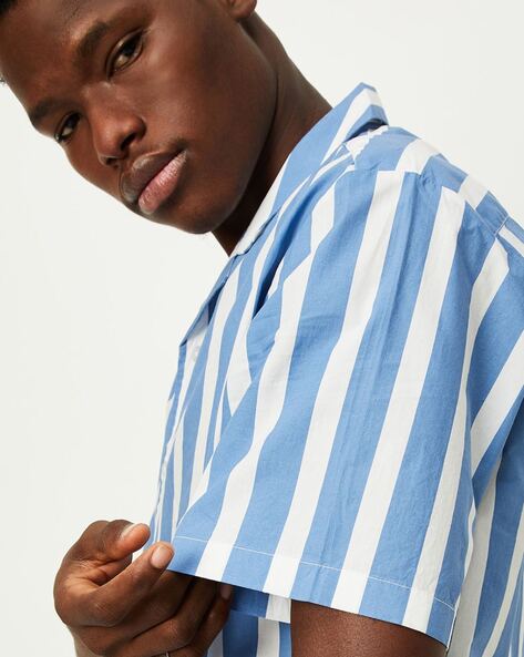 striped collared shirt