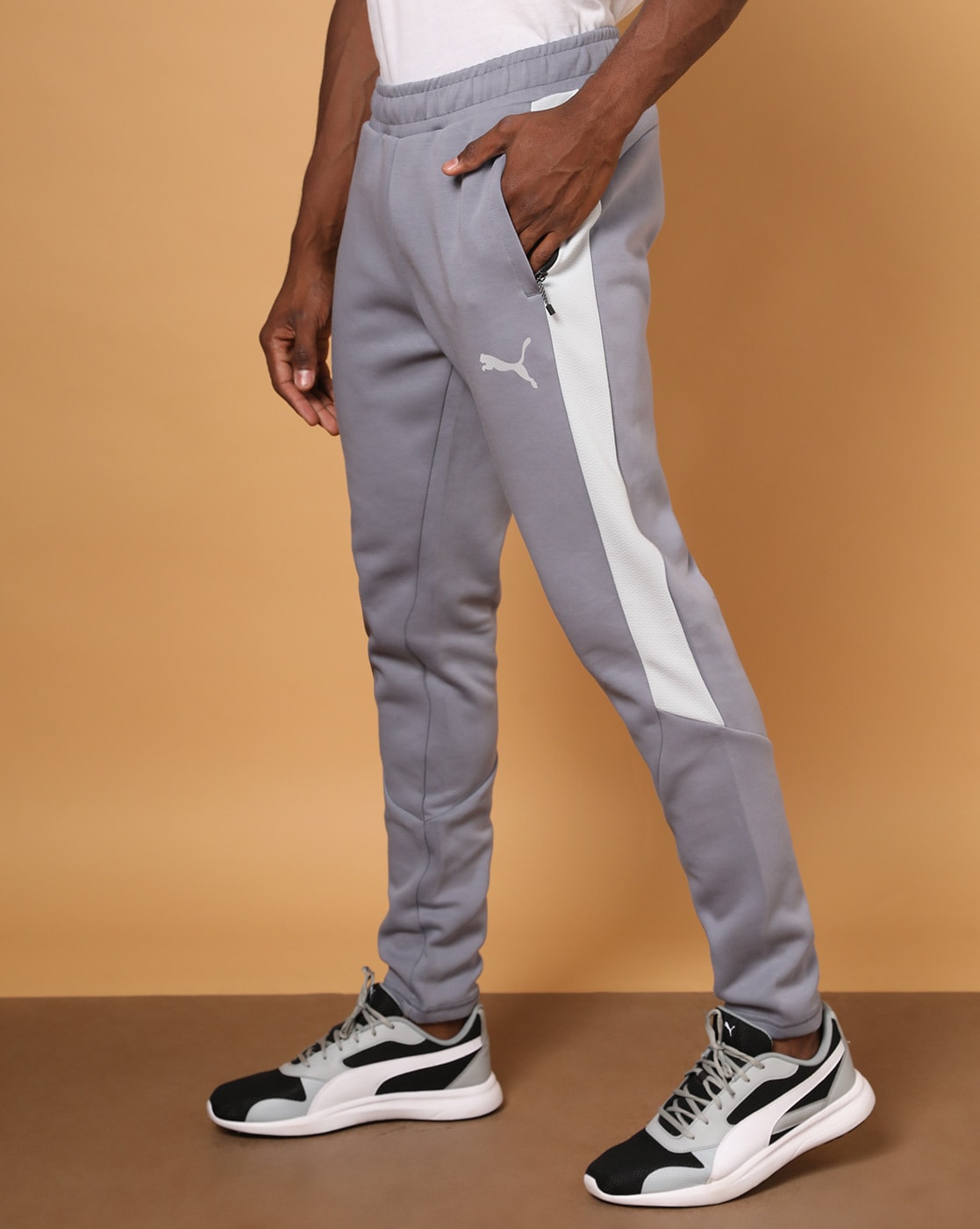 PUMA Pants Solid Men Grey Track Pants - Price History