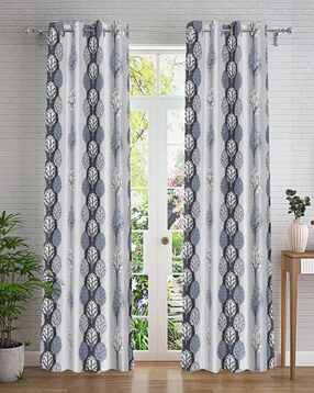 cortina eyelet curtain Set of 2 Printed Motif Door Curtains-picture-38