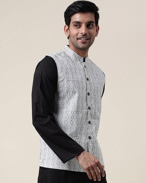 Buy Fabindia Orange Regular Fit Embroidered Nehru Jackets for Mens Online @  Tata CLiQ