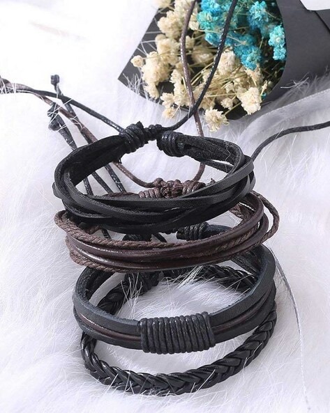 Leather Bracelet for Men, Adjustable Mens Leather India