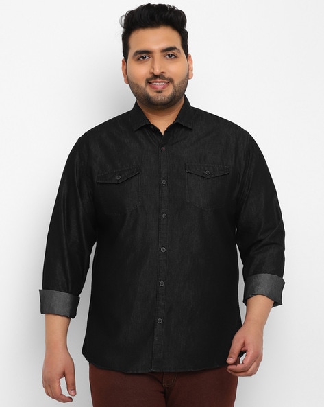 Buy Black Denim Shirt for Men Online in India -Beyoung