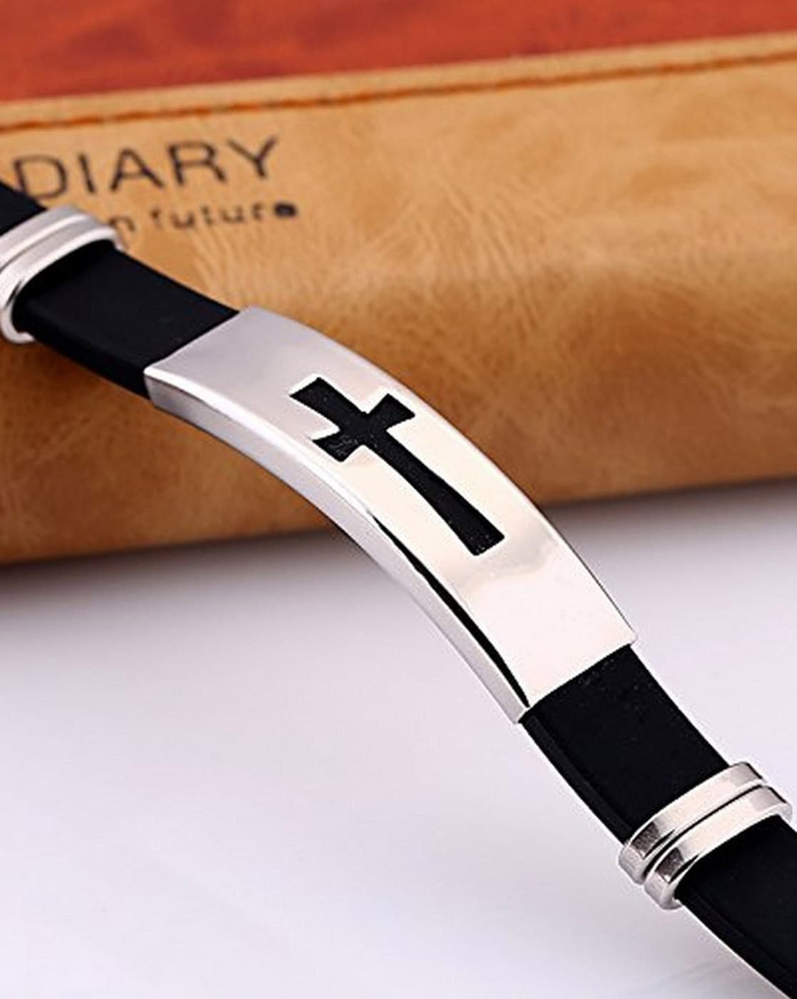 Buy University Trendz PU Leather Western Style Christ Cross Design with  Jesus Message Casual Bracelet for Boys and Girls Black at Amazonin