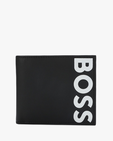 BOSS - Matte-leather card holder with embossed logo