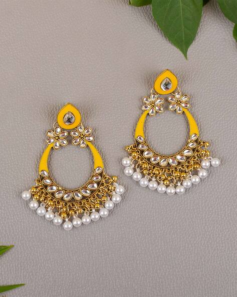 Statement kundan dangler drop earrings at ₹1950 | Azilaa