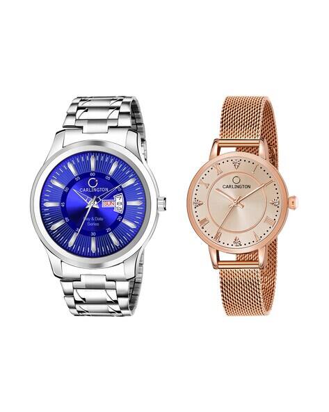 Buy Sliver & Rose Gold Watches for Men by Carlington Online | Ajio.com