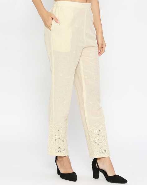 Embroidered Pants with Slip Pockets Price in India