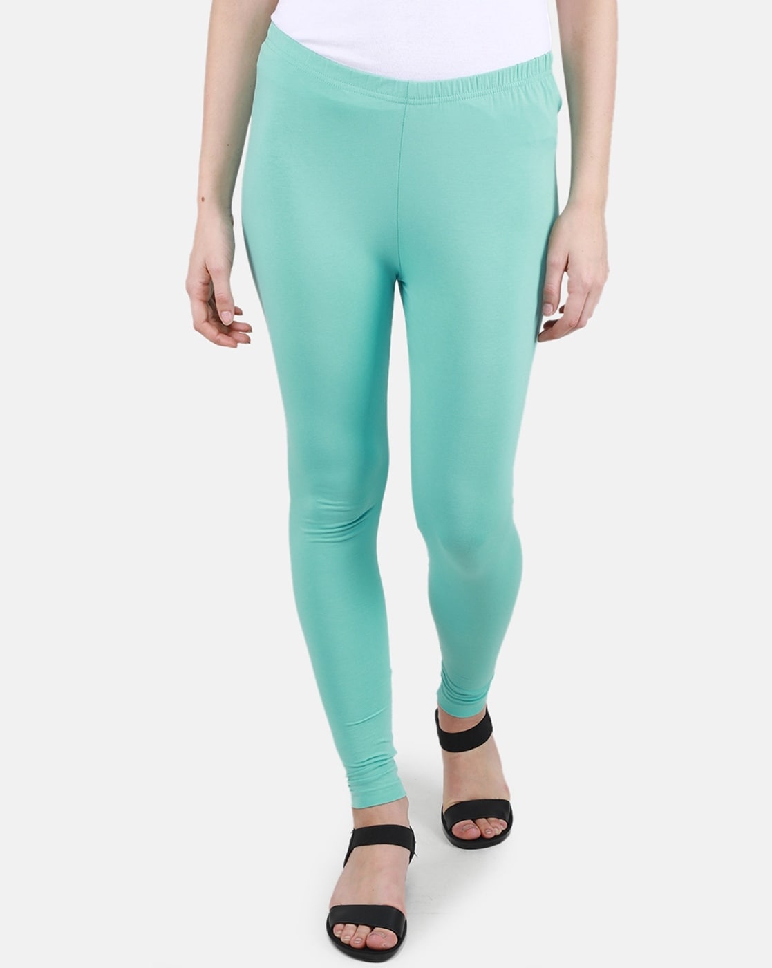 Buy JCSS Sea Green & Cream Cotton Leggings - Pack Of 3 for Women Online @  Tata CLiQ