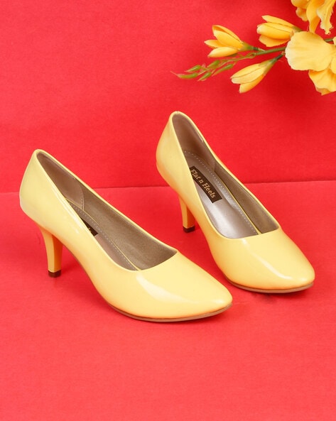 Suede Neon Yellow Heels 9 – Loom & Magpie Boutique
