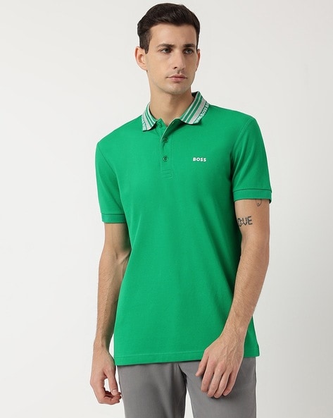 Hugo boss green sale polo t shirt