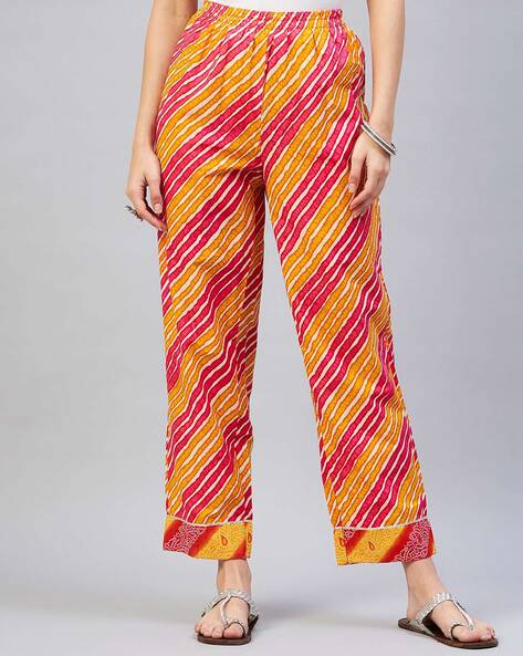 Printed Pants with Elasticated Waist Price in India