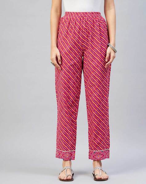 Printed Pants with Elasticated Waist Price in India