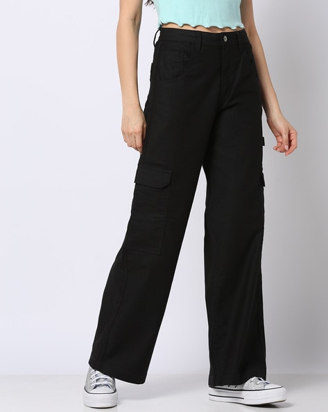 Buy Black Trousers & Pants for Women by Fyre Rose Online