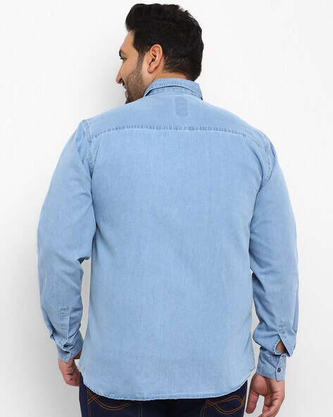 Victore Washed Slim Fit Denim Shirt