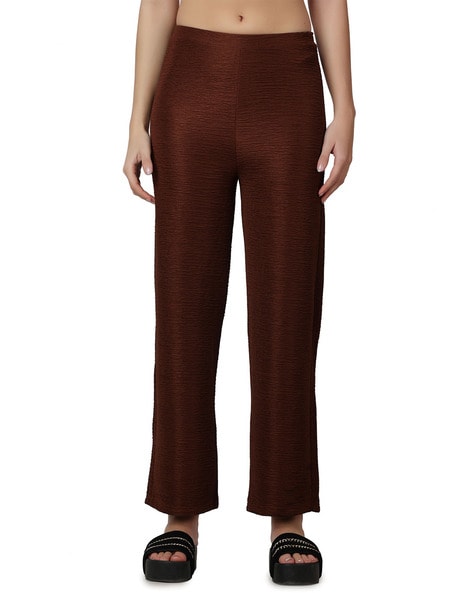 Buy Beige Trousers & Pants for Women by POPWINGS Online