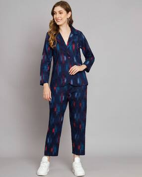 deckedup Ikat Print Blazer & Pants Set-picture-18