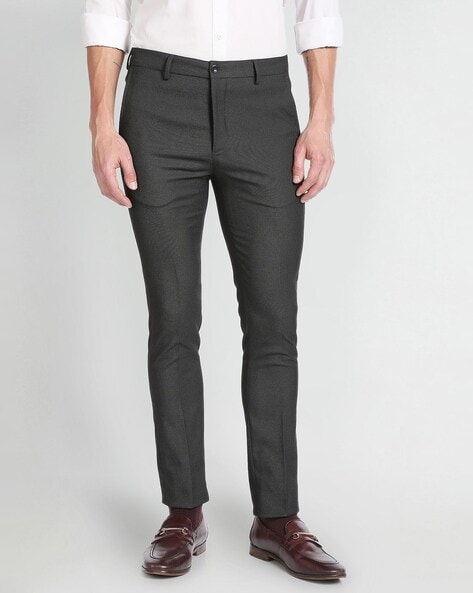 Kin Smart Pleat Straight Fit Trousers, Charcoal, 30R