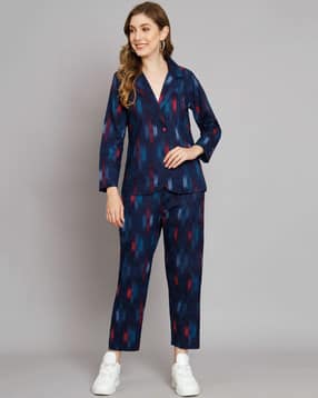 deckedup Ikat Print Blazer & Trousers Set-picture-48