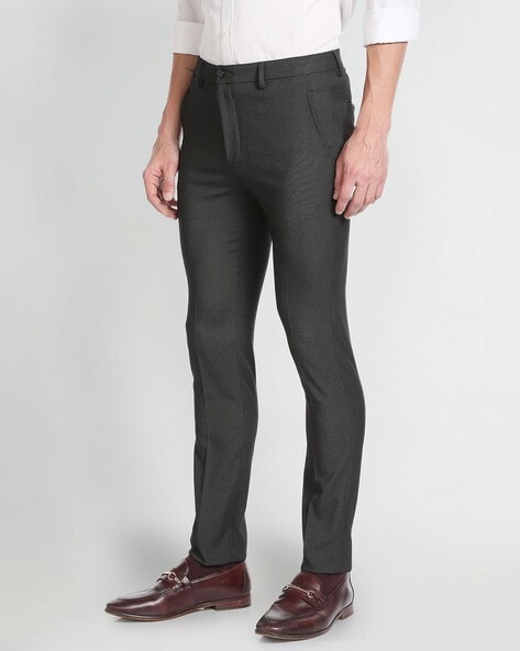 Buy Arrow Hudson Regular Fit Heathered Trousers 