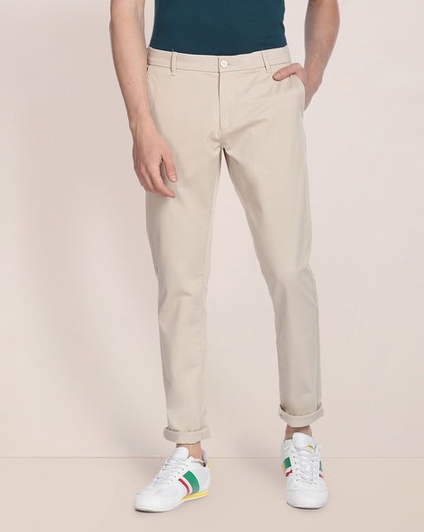 Buy online Beige Cotton Blend Flat Front Casual Trousers from Bottom Wear  for Men by U.s. Polo Assn. for ₹2029 at 30% off | 2024 Limeroad.com