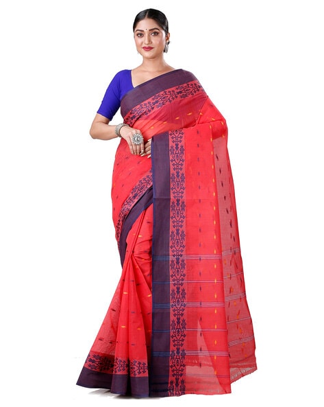 Buy Ricotta Color Handwoven Bengal Handloom Cotton Tant Saree (without  Blouse) - MC250177 | www.maanacreation.com