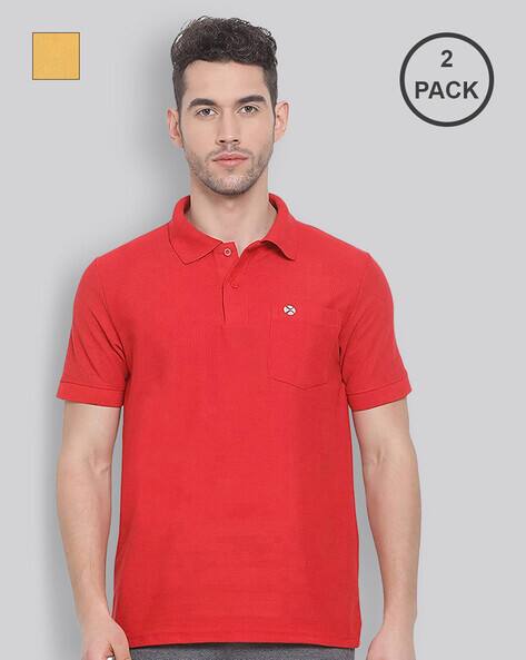 Regular Fit Pack of Logo Print Polo T-Shirts