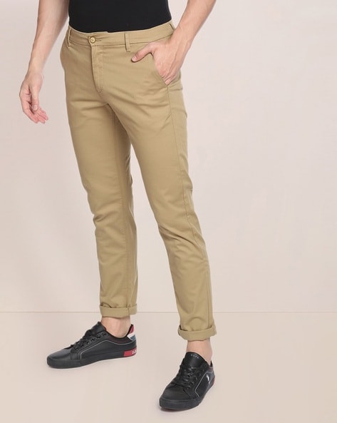 Buy U.S. POLO ASSN. Solid Cotton Stretch Regular Fit Mens Trousers |  Shoppers Stop